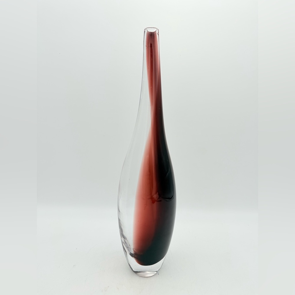 Vintage Murano Sommerso Art Glass Vase | Teardrop Shape | Cased Glass
